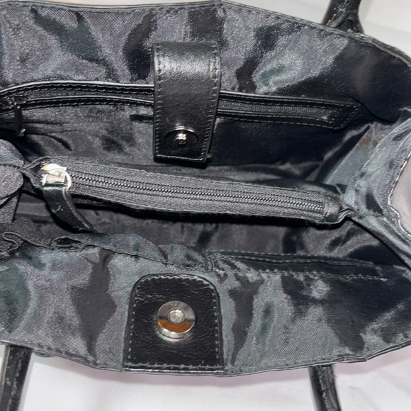 WILSONS LEATHER ROMA Elegant Black Leather Tote Bag - Picture 7 of 9